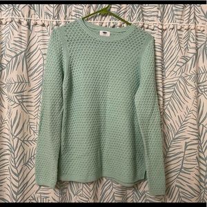 Light blue/green sweater , scoop neck, and textured